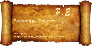 Pecsenye Eszter névjegykártya