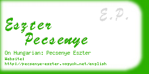 eszter pecsenye business card